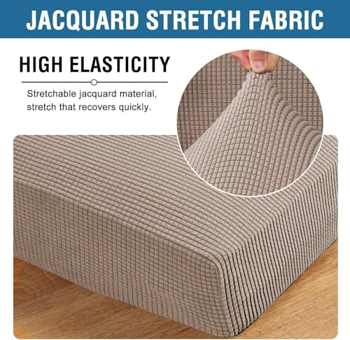 Super Stretch Individual Chaise Cover Sectional Couch Covers for L Shaped Sofa Both Left (Sand / Chaise Cover Large)