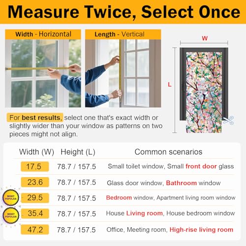 Rainbow Window Privacy Film Decorative Window Sticker (Pink / 47.2 Inch * 157.4 Inch)