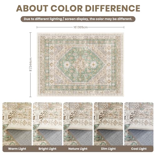 8x10 Area Rugs for Living Room (Green/Brown / 8' x 10' (Rectangular))