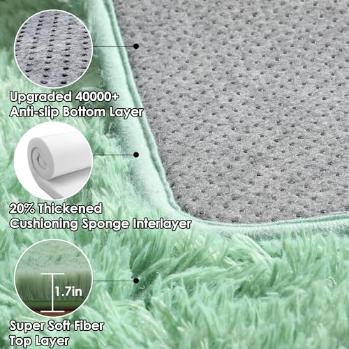 Sage Green Rugs for Kids Bedroom Dorm (Sage Green / 3' x 5' (Rectangular))