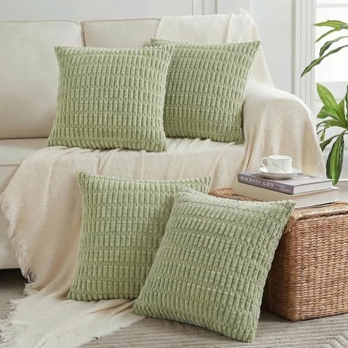 4 Packs Decorative Throw Pillow Covers for Living Room Couch Bed (26" x 26" (Pack of 4) / Sage Green)