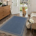 Easy Jute 3x5 Outdoor Scalloped Rug Washable Entryway Rug Blue (3'*5'(Rectangular) / Blue)