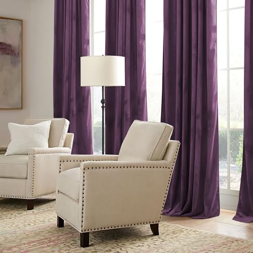 Purple Velvet Blackout Curtains 84 inches for Bedroom Living Room (Purple / 52"W x 84"L (Pack of 2))