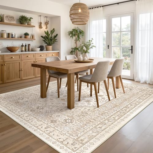 Area Rugs 5x7 Washable Rugs for Living Room (Cream/Beige / 5' x 7' (Rectangular))
