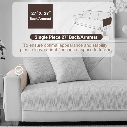 Soft Waterproof Chenille Cover Washable (1pc/27"x27"-Arm/Backrest Cover / Coffee)