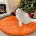 Orange Round Rugs for Bedroom (3 Ft Round / Orange)