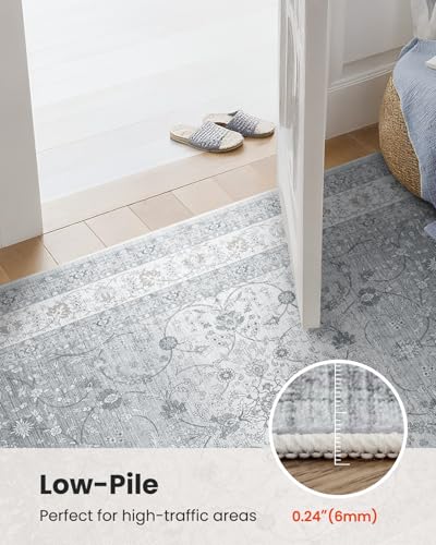 Amada 8x10 Washable Area Rug for Living Room (8' x 10' (Rectangular) / Silver/Gray)