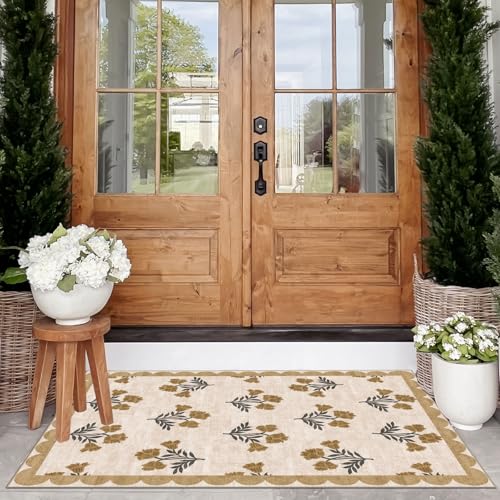 Floral Outdoor Rug (Flower - Beige / 2'4" x 3'7" (Rectangular))