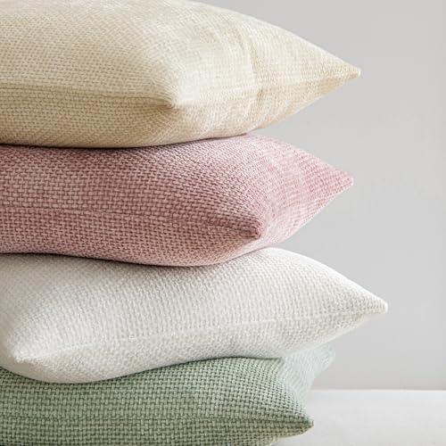 Decorative Lumbar Throw Pillow Covers 12x20 in Neutral Cream 2 Pack (20" x 12" (Pack of 2) / Cream)
