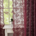Vintage Lace Curtains 54 Inch Length (Burgundy / 52"W x 54"L (Pack of 2))