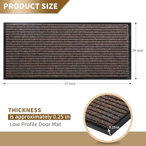Front Door Mat Outdoor Indoor 47x24 (Brown / 47x24 Inch)