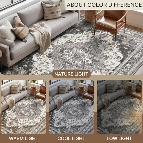 Dark Grey Rug 8x10 Area Rugs for Bedroom (Area Dark Grey / 8' x 10' (Rectangular))