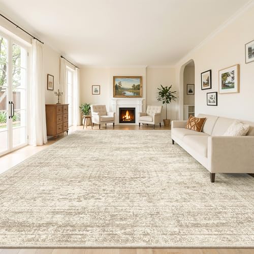 10x14 Area Rugs for Living Room Washable Rug Non (Beige / 10' x 14' (Rectangular))