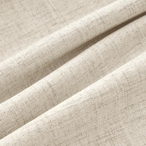 100% Blackout Linen Curtains 42 x 72 Inch Butter Cream 2 Panels (Butter Cream / 42"W x 72"L (Pack of 2))