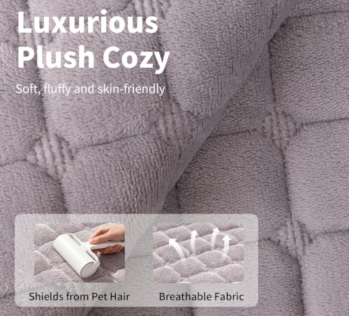 Sectional Velvet Couch Covers for 1 Seat (Light Grey / 1PC/35.4"x35.4"/Backrest & Single)