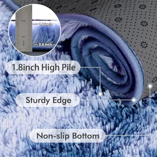 6x9 Ft Large Shag Rugs for Living Room Decor (Eg Royal Blue / 6' X 9' (Rectangular))