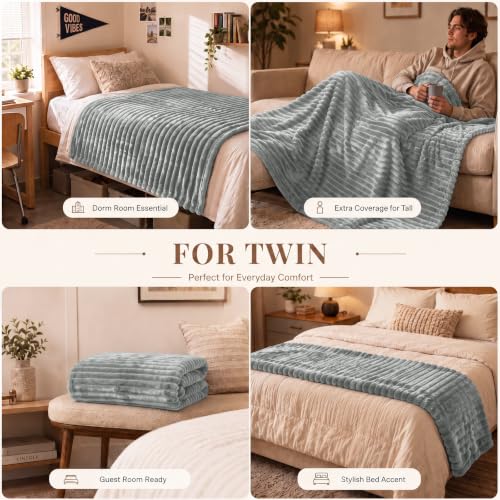 Grey Twin Blanket for Bed (Grey / Twin (60" x 80"))