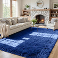5x8 Fluffy Shag Area Rugs for Living Room Bedroom (Blue / 5' x 8' (Rectangular))