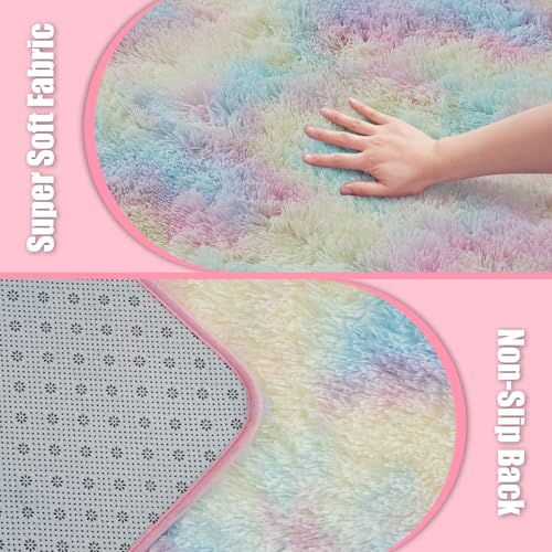 3x5 Area Rug for Bedroom (Rainbow / 3' x 5' (Rectangular))