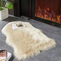 Faux Fur Rug Beige Small Area Rug (2' x 3' (Sheepskin) / Beige)