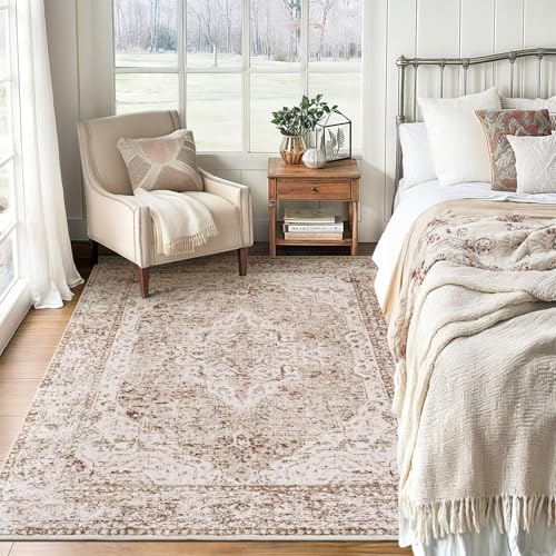 5x7 Area Rugs for Living Room (Vintage Beige Brown / 5' x 7' (Rectangular))