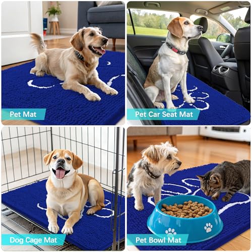 Dog Door Mat for Muddy Paws 36x24 (Royal Blue / 36" X 24")