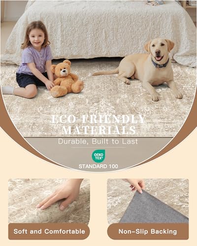 2x3 Washable Rugs for Entryway (Beige/Brown / 2' x 3' (Rectangular))