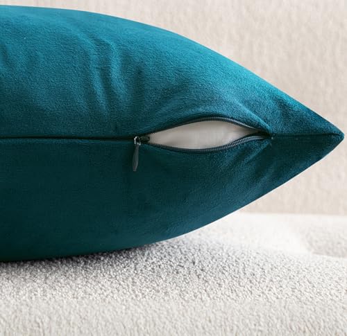 28x28 Inch Pack of 2 Euro Velvet Throw Pillow Covers Teal (28" x 28" (Pack of 2) / Teal)