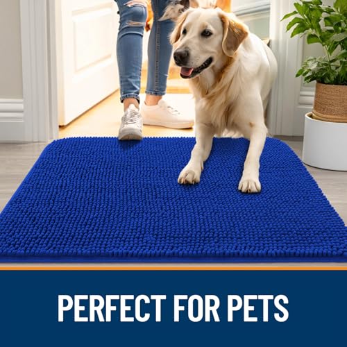 Dog Door Mat for Muddy Paws 32x20 (Royal Blue / 32" X 20")