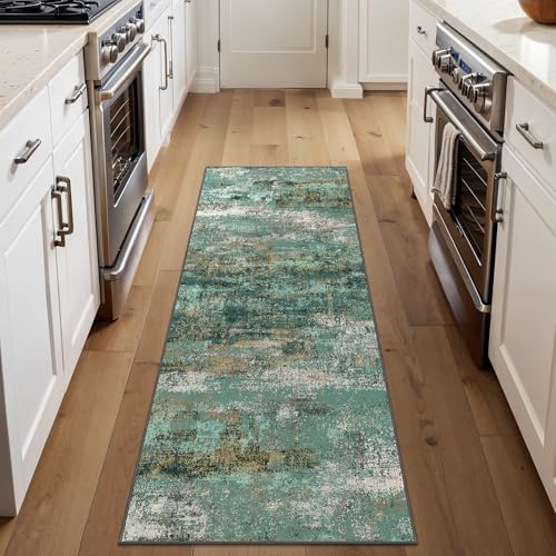 2x6 Runner Rug for Hallway (Turquoise / 2' x 6' (Rectangular))