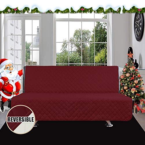 Reversible Couch Cover (Christmas Red/Ivory / Large Futon)