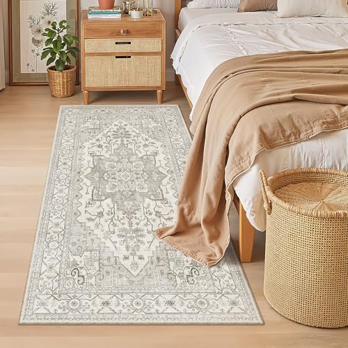 Washable Runner Rug 3x6 Runners for Hallways Non Slip (Beige/Brown / 3' x 6' (Runner))