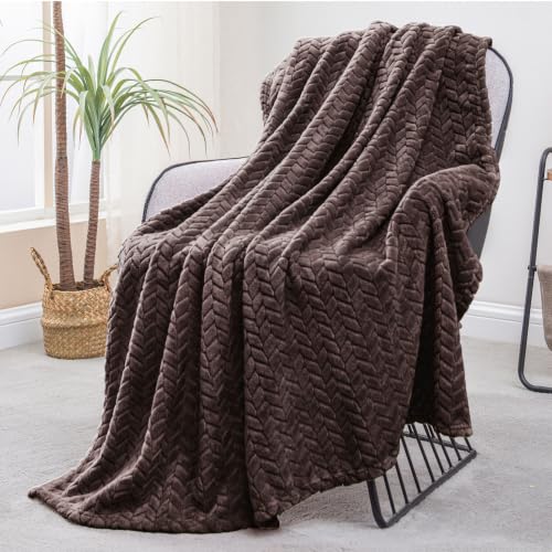 Fleece Throw Blanket for Couch Sofa (Coffee / Throw ( 50x70 IN ))