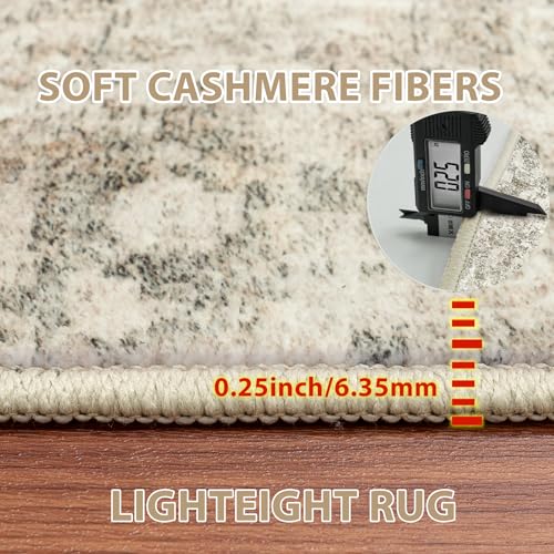 6x9 Area Rugs for Living Room Washable Bedroom Dining Room Beige Brown (Beige/Brown / 6' x 9' (Rectangular))