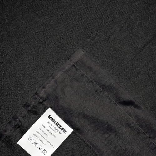 Black Sheer Curtains 4 Panels Rod Pocket Semi (Black / 52"W x 96"L (Pack of 4))