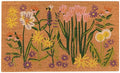 Bees & Blooms Natural Coconut Fiber Printed Doormat Vinyl Backed (Bees & Blooms / 1'6" x 2'6" (Rectangular))
