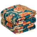 Boho Throw Blanket 50"x60" Cotton Bird Floral Blanket for Couch (Floral and Birds / 50"x60")