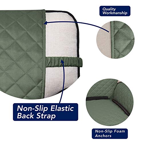 Reversible Quilted Sofa Cover Dog Couch Covers for Sofa (Large / Greyish Green/Beige)