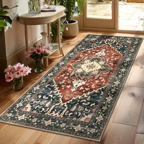 Washable Runner Rug (3' x 6' / Brick Red)