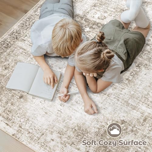 Area Rug 8x10 Washable Rug (Taupe / 8' x 10' (Rectangular))