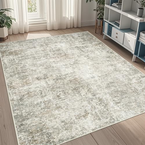 5x7 Area Rugs for Living Room Washable Bedroom Dining Room Beige Brown (Beige/Brown / 5' x 7' (Rectangular))