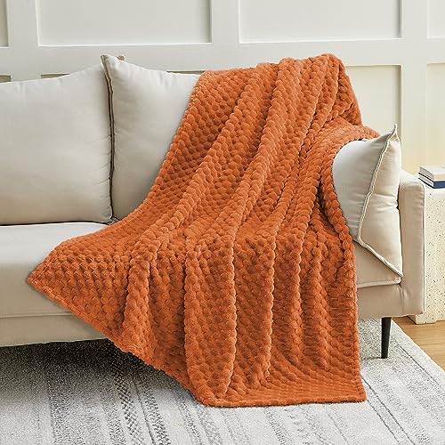 Turtle Shell Twin Size Throw Blanket Orange for Couch & Sofa (Orange / Twin)