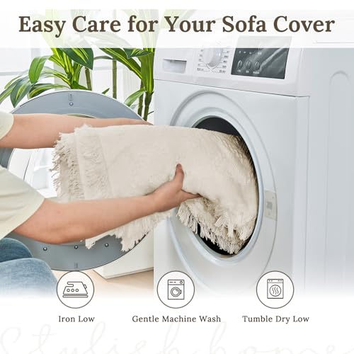2 Piece Sectional Couch Cover for L Shape Sofa Ivory XL (Ivory / X-Large)