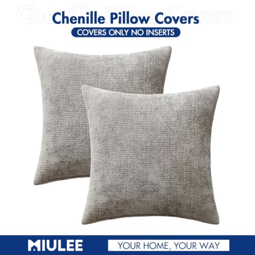 Decorative Light Gray Euro Sham Pillow Covers 24x24 Inch 2 Pack (24" x 24" (Pack of 2) / Light Gray)