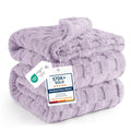 Checkered Soft King Size Blankets for Bed (04 Lavender Fog / King (108" X 90"))