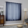 Voile Sheer Curtain Panels 54in Long 2 Pack (Navy Blue / 42"W x 54"L (Pack of 2))