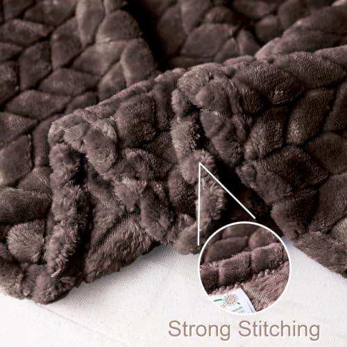 Fleece Throw Blanket for Couch Sofa (Coffee / Throw ( 50x70 IN ))