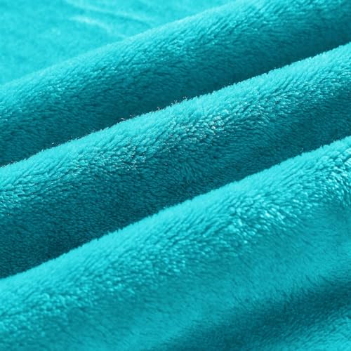 Fleece Blanket Soft Plush Throw for Couch Peacock 50"x70" (Teal / Throw XL(50"x70"))