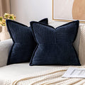 Decorative Throw Pillow Covers for Couch 16x16 Inch Navy Blue 2 Pack (Navy Blue / 16" x 16" (Pack of 2))
