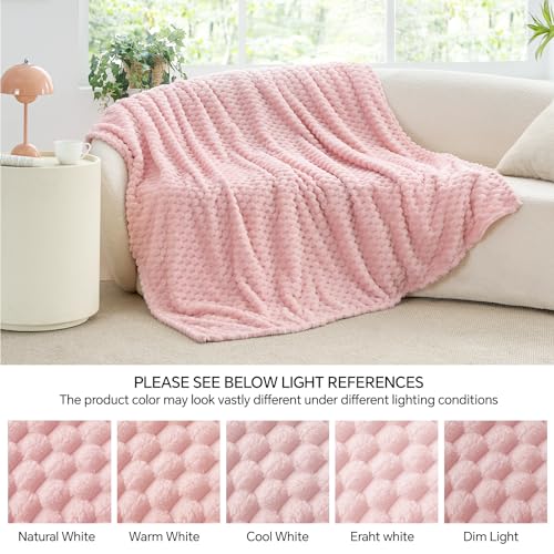 Pink King Blanket for Bed (Pink-1 / King(108"x90"))